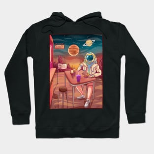 Astronaut Eating Noodles on Mars - Funny Astronaut in Space Hoodie